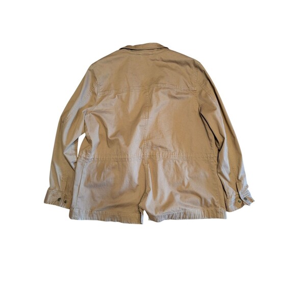 LL Bean Jacket Womens XL Tan Utility Field Coat Safari Outdoor Workwear Barn - Picture 2 of 2